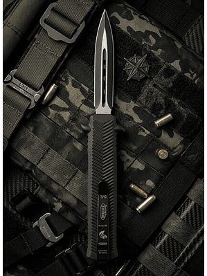 Navaja de Apertura Rápida Retráctil Negra con Clip - 19.5 cm