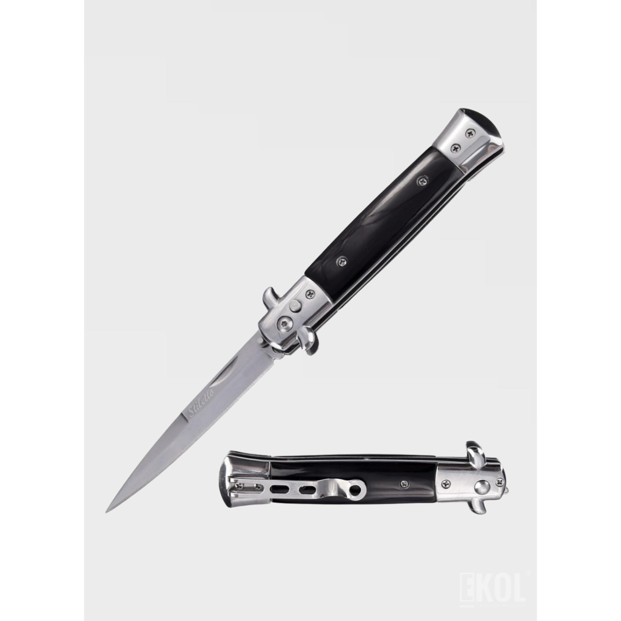 Navaja Stiletto Kriegar 21cm Supervivencia y Camping - Acero Inoxidable 5