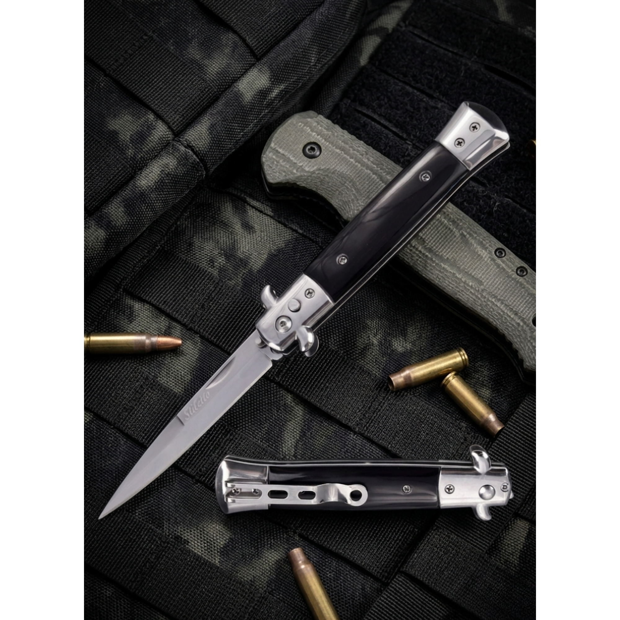 Navaja Stiletto Kriegar 21cm Supervivencia y Camping - Acero Inoxidable 1