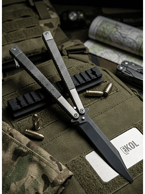 Navaja Mariposa De Práctica Balisong Acero Inox 22cm Drop