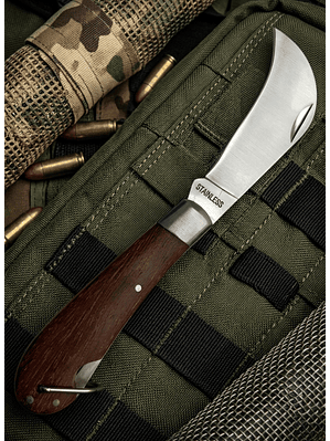 Navaja Cortapluma Corvo 18cm Mango Madera Acero Inoxidable