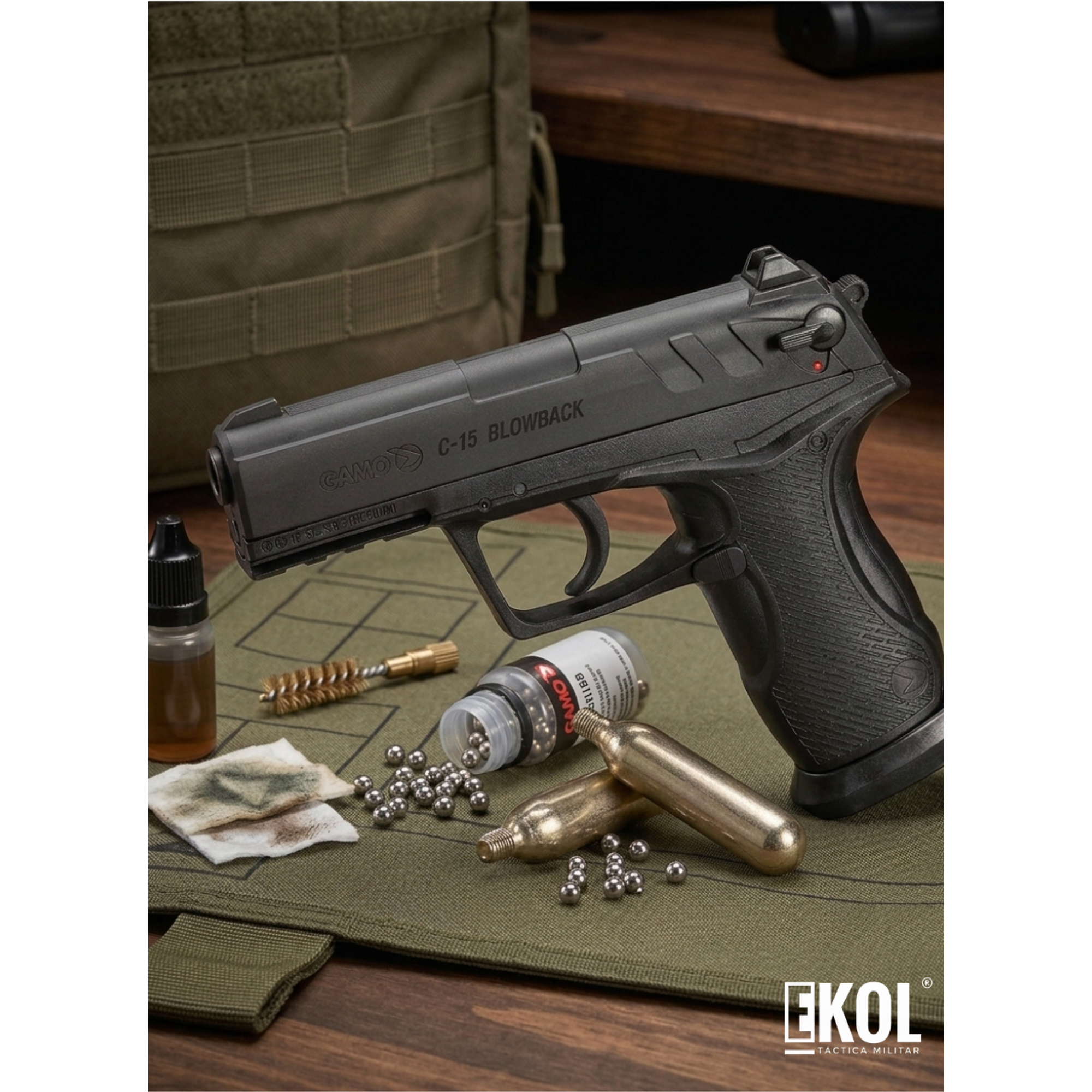 Pistola Gamo C-15 Blowback Dual Balin Poston 1