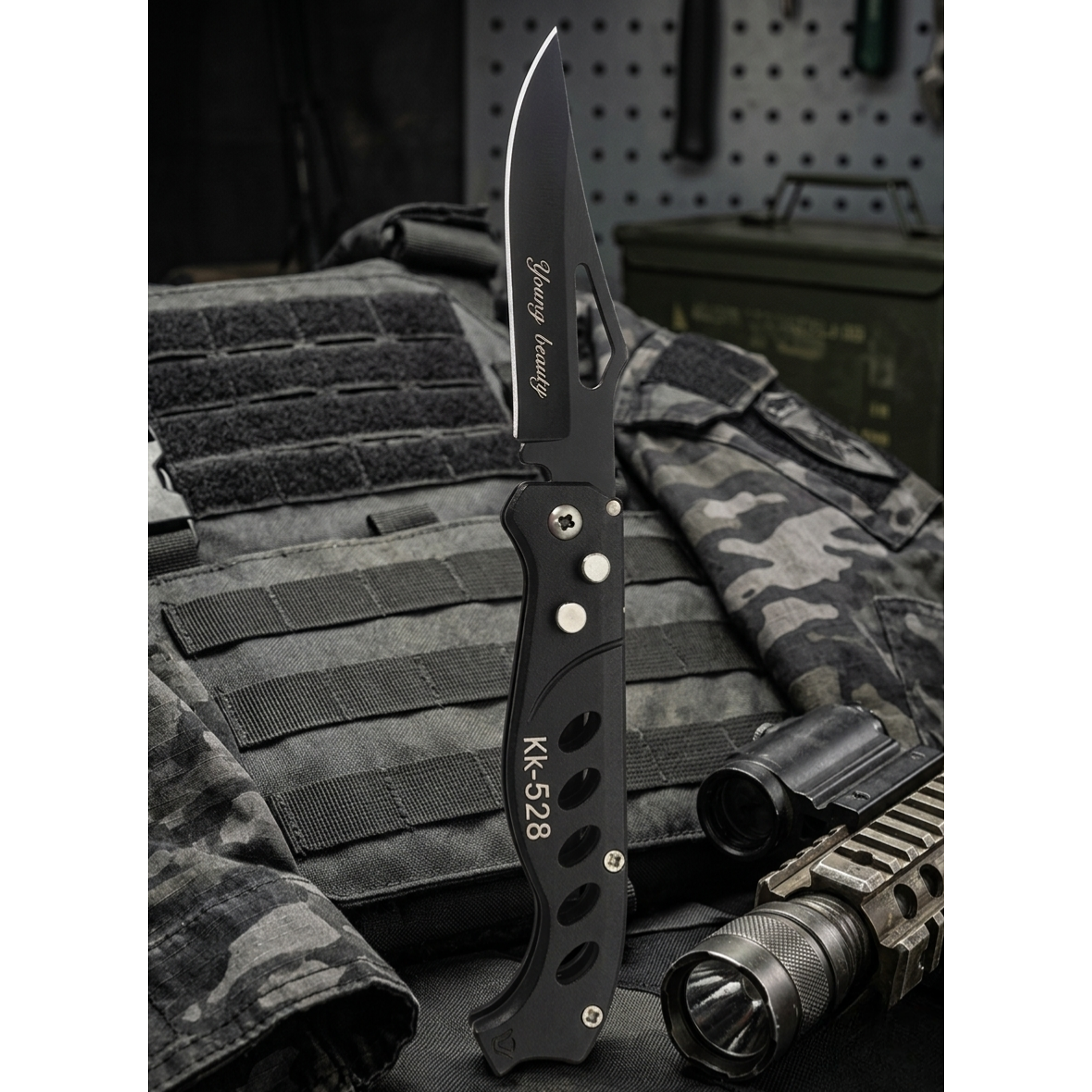 Navaja Táctica Militar KK-528 Plegable Caza Supervivencia 19cm 1