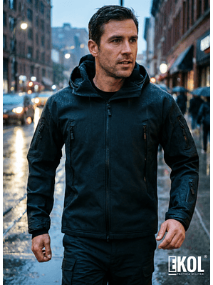 CHAQUETA  SOFTSHELL CON CAPUCHA – IMPERMEABLE, RESISTENTE  VERSÁTIL
