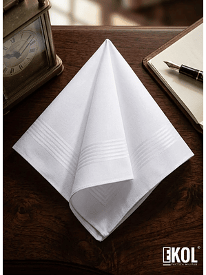 Pañuelo De Hombre 100% Algodón Blanco Por Unidad