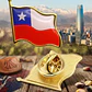 Broche Tipo Piocha Bandera De Chile Por Unidad- Calidad Superior  - Miniatura 1