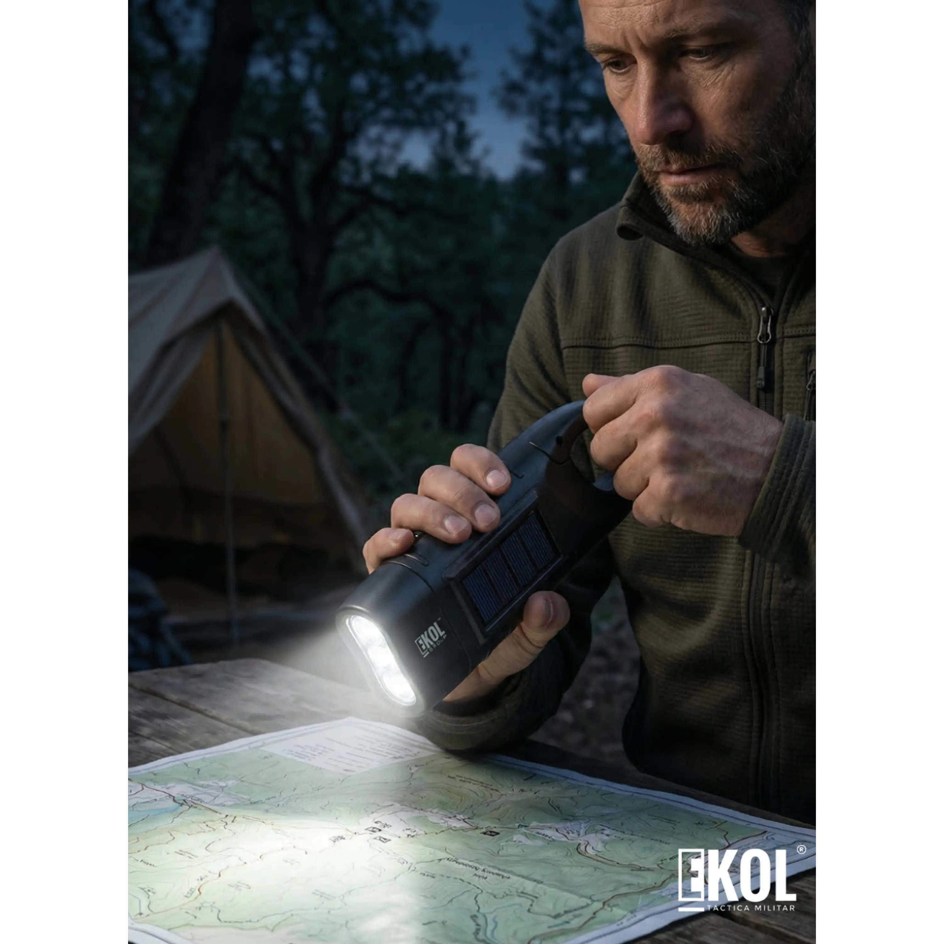 Lampara Linterna Solar Portátil Manivela Manual Camping 1