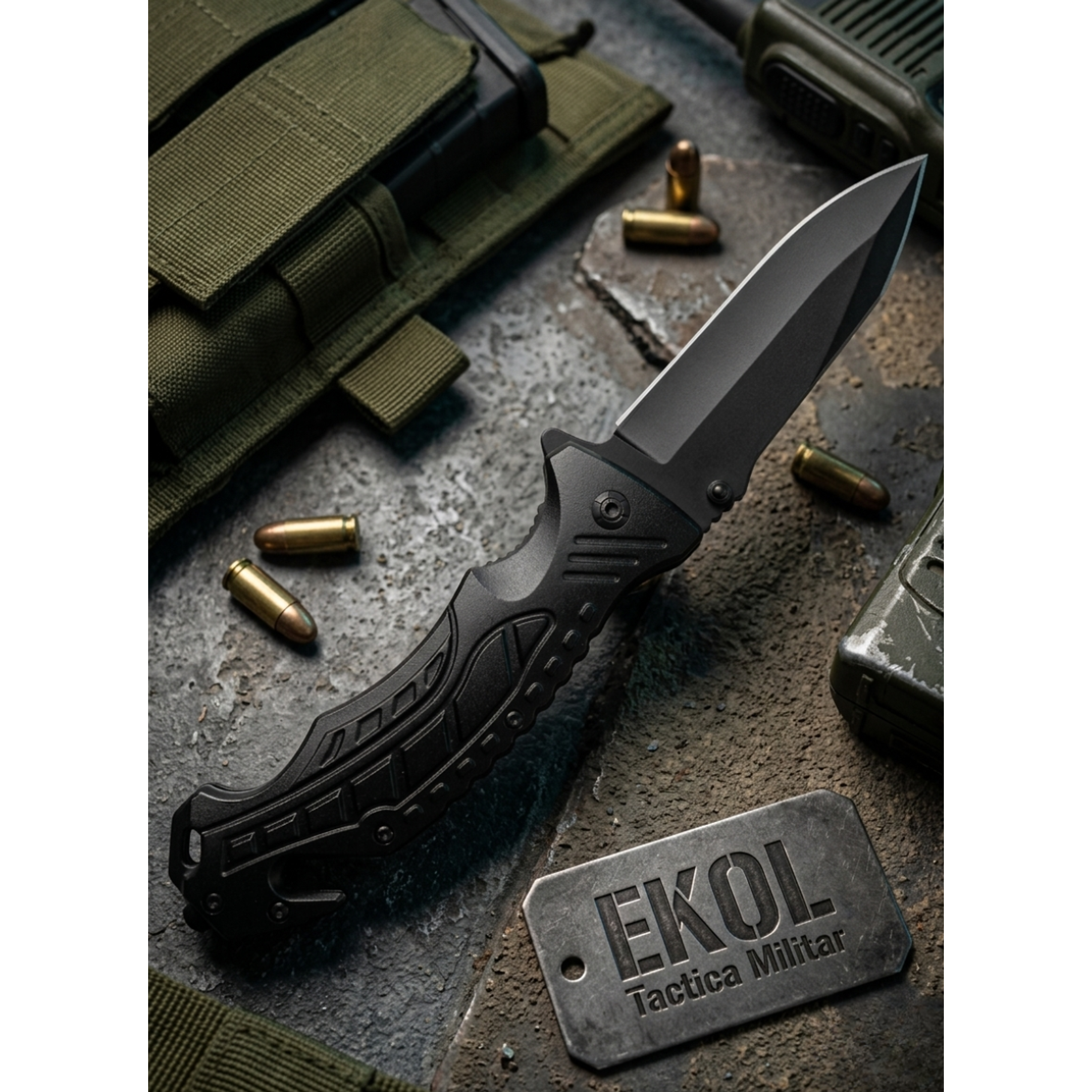 Navaja Táctica Militar Plegable Acero Inoxidable Caza 21 cm 1