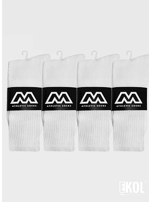 Pack (03) Calcetines Deportivos Basicos Largos Athletic Socks