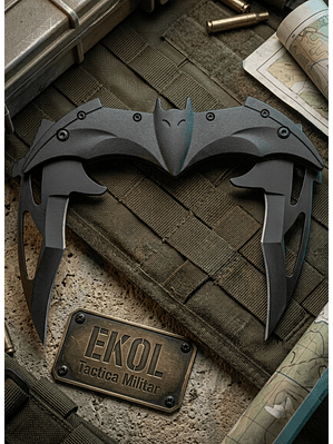 Navaja Táctica de Doble Hoja Estilo Murciélago - Apertura Asistida, 32 cm