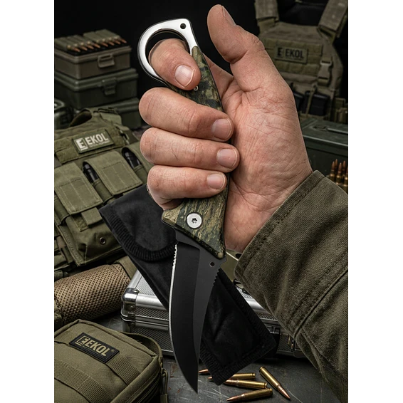Cuchillo Táctico Militar Karambit Cortapluma Caza Ramas 20 cm 1
