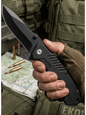 Cuchillo Táctico Militar Plegable 15cm - Navaja Caza Y Pesca