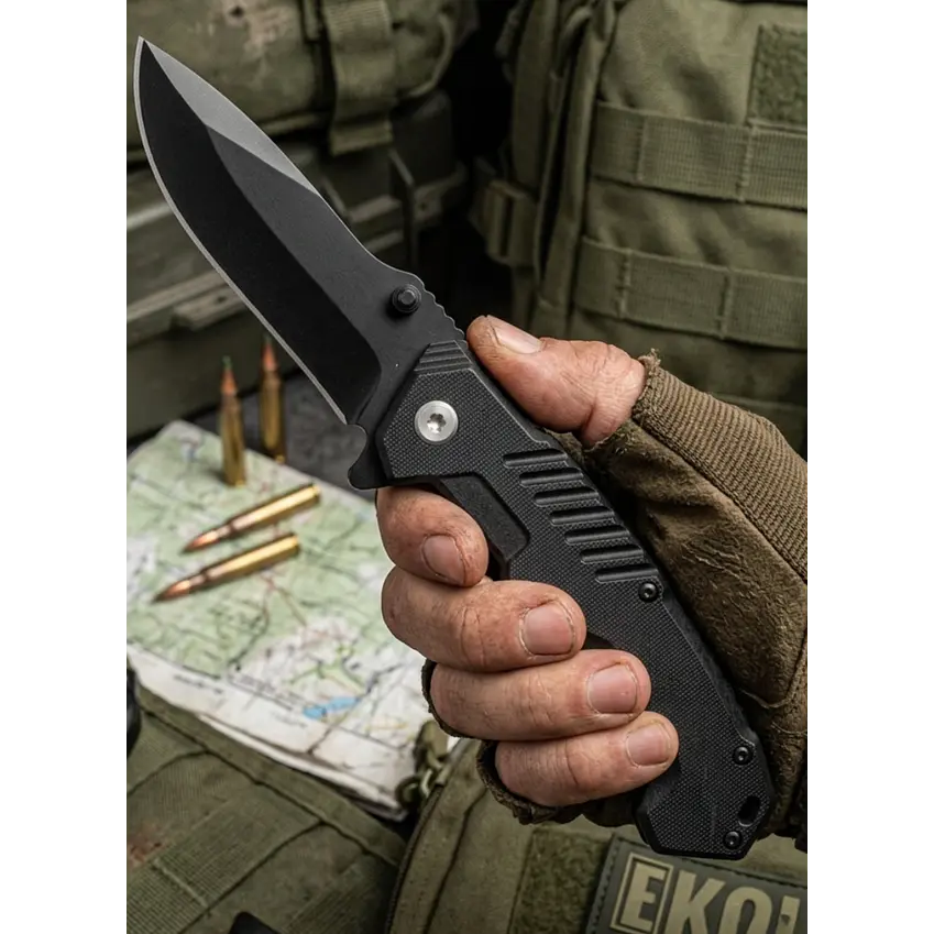 Cuchillo Táctico Militar Plegable 15cm - Navaja Caza Y Pesca 1
