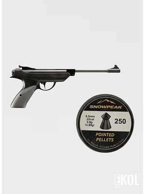 PISTOLA LUGER SNOWPEAK SP500 - RESORTE  CAL. 5.5 MM + POSTONES
