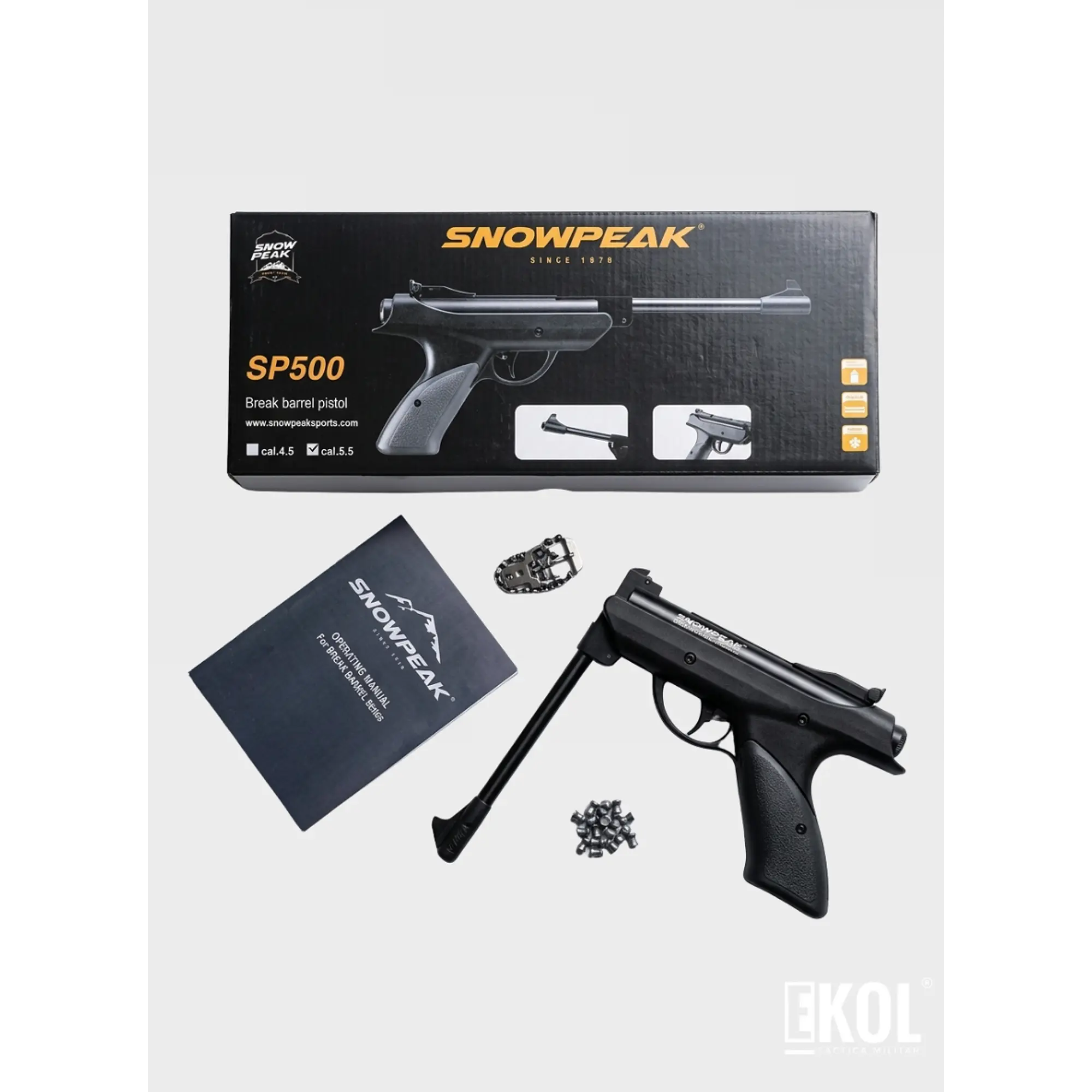 PISTOLA LUGER SNOWPEAK SP500 - RESORTE  CAL. 5.5 MM + POSTONES 7