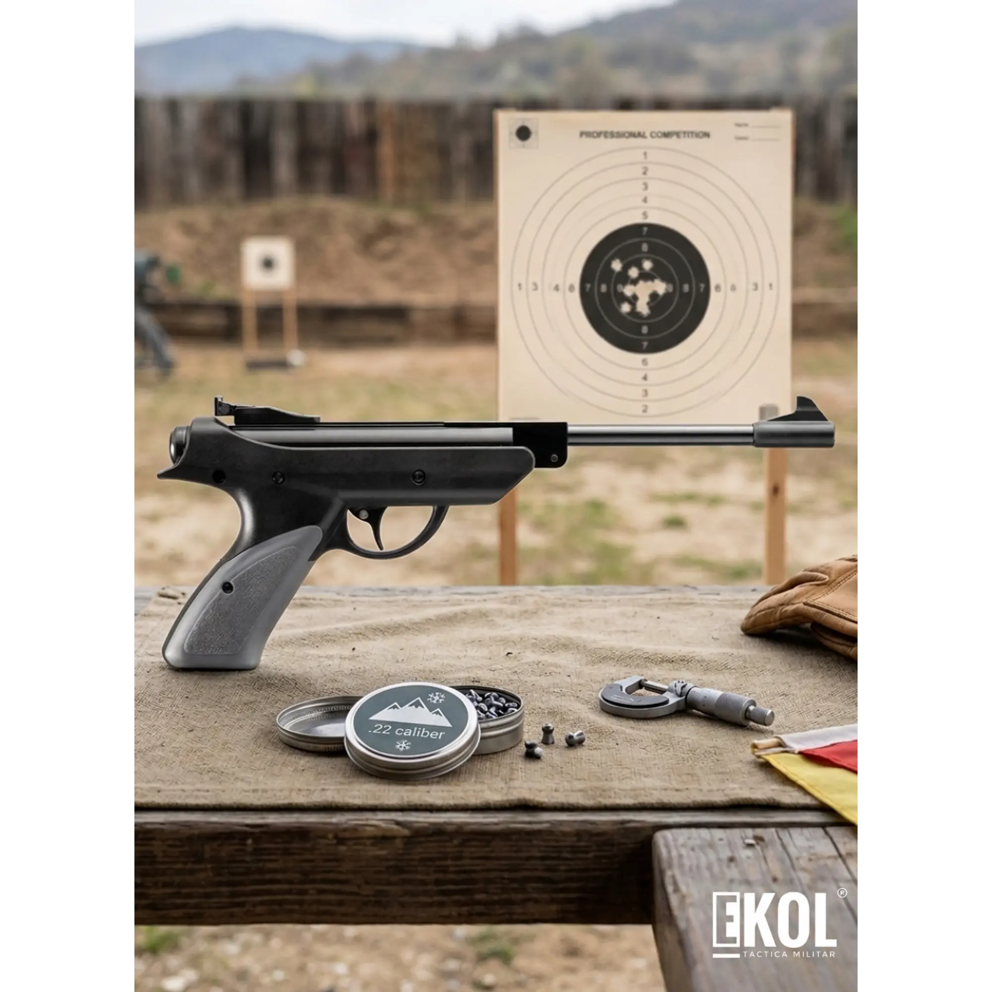 PISTOLA LUGER SNOWPEAK SP500 - RESORTE  CAL. 5.5 MM + POSTONES 1