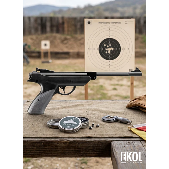 PISTOLA LUGER SNOWPEAK SP500 - RESORTE  CAL. 5.5 MM + POSTONES 1