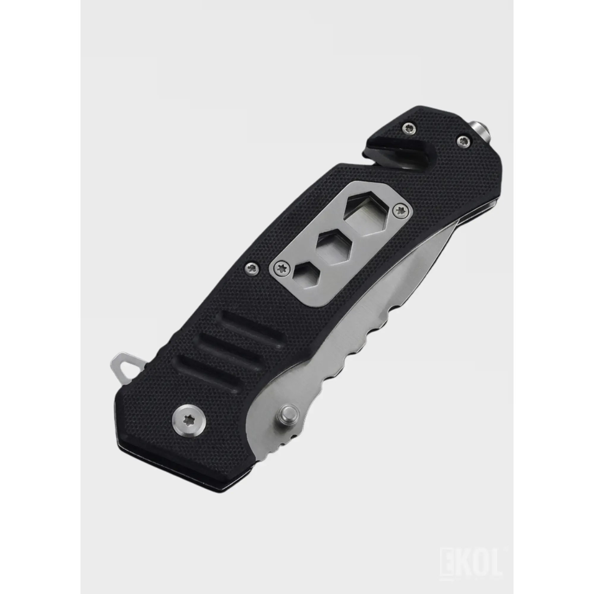 Navaja Táctica Militar 13cm - Cortapluma con Rompe Vidrio y Clip 5