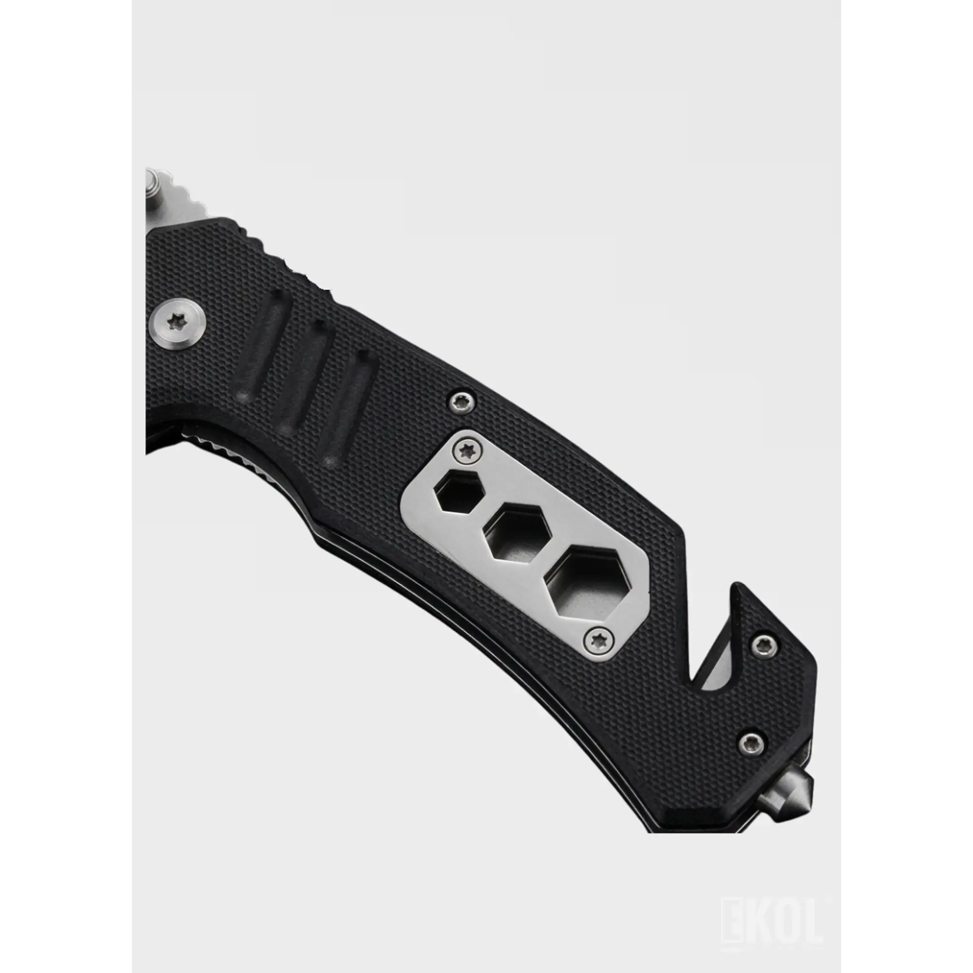 Navaja Táctica Militar 13cm - Cortapluma con Rompe Vidrio y Clip 3