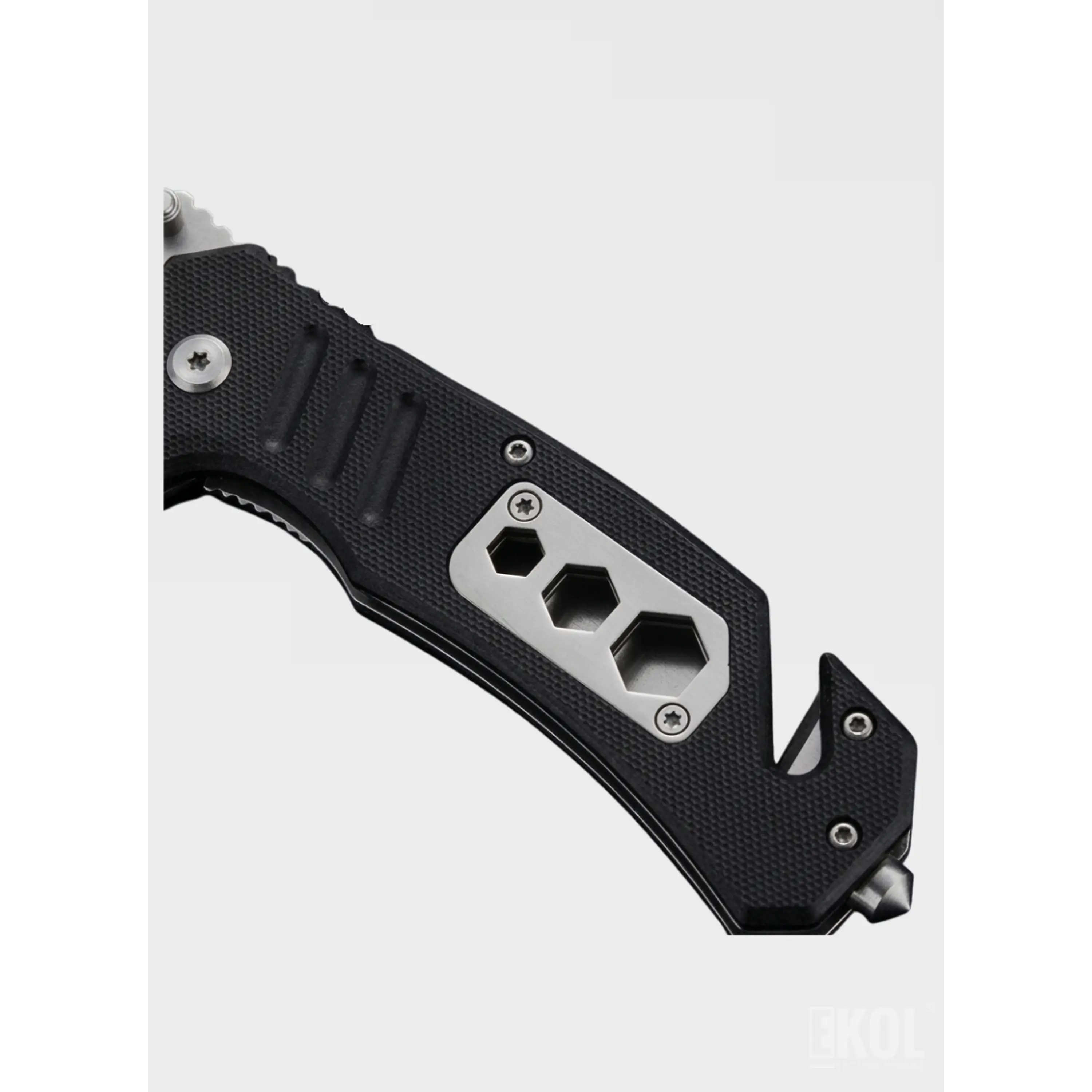 Navaja Táctica Militar 13cm - Cortapluma con Rompe Vidrio y Clip 3