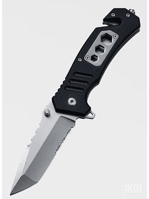 Navaja Táctica Militar 13cm - Cortapluma con Rompe Vidrio y Clip