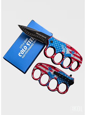 Cuchillo Táctico Bandera USA 20cm - Manopla Y Pedernal 