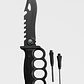 Cuchillo Táctico Militar Manopla Con Pedernal Black 18cm - Miniatura 2