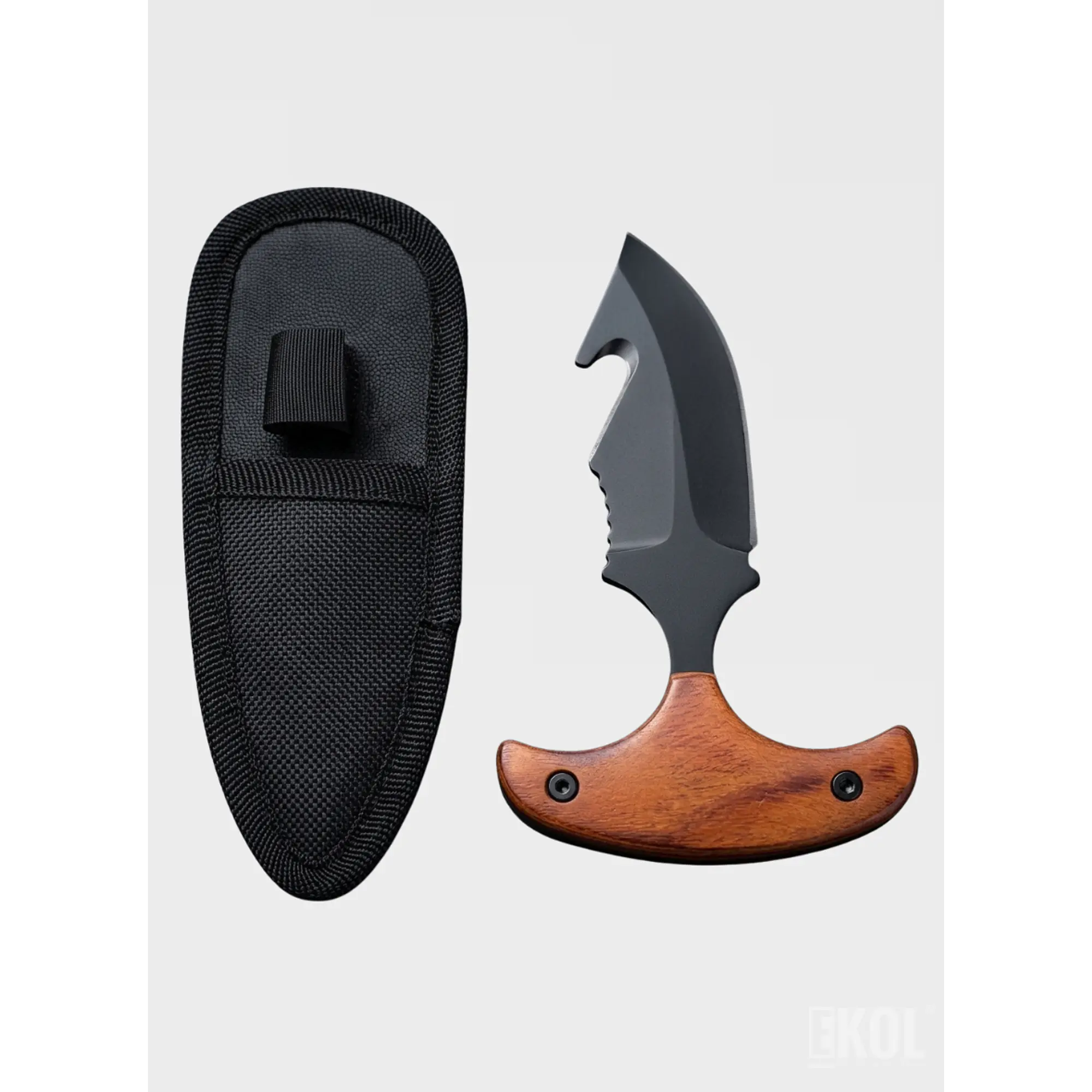 Cuchillo Push Dagger Táctico 15cm - Manopla De Cuello Con Funda 3