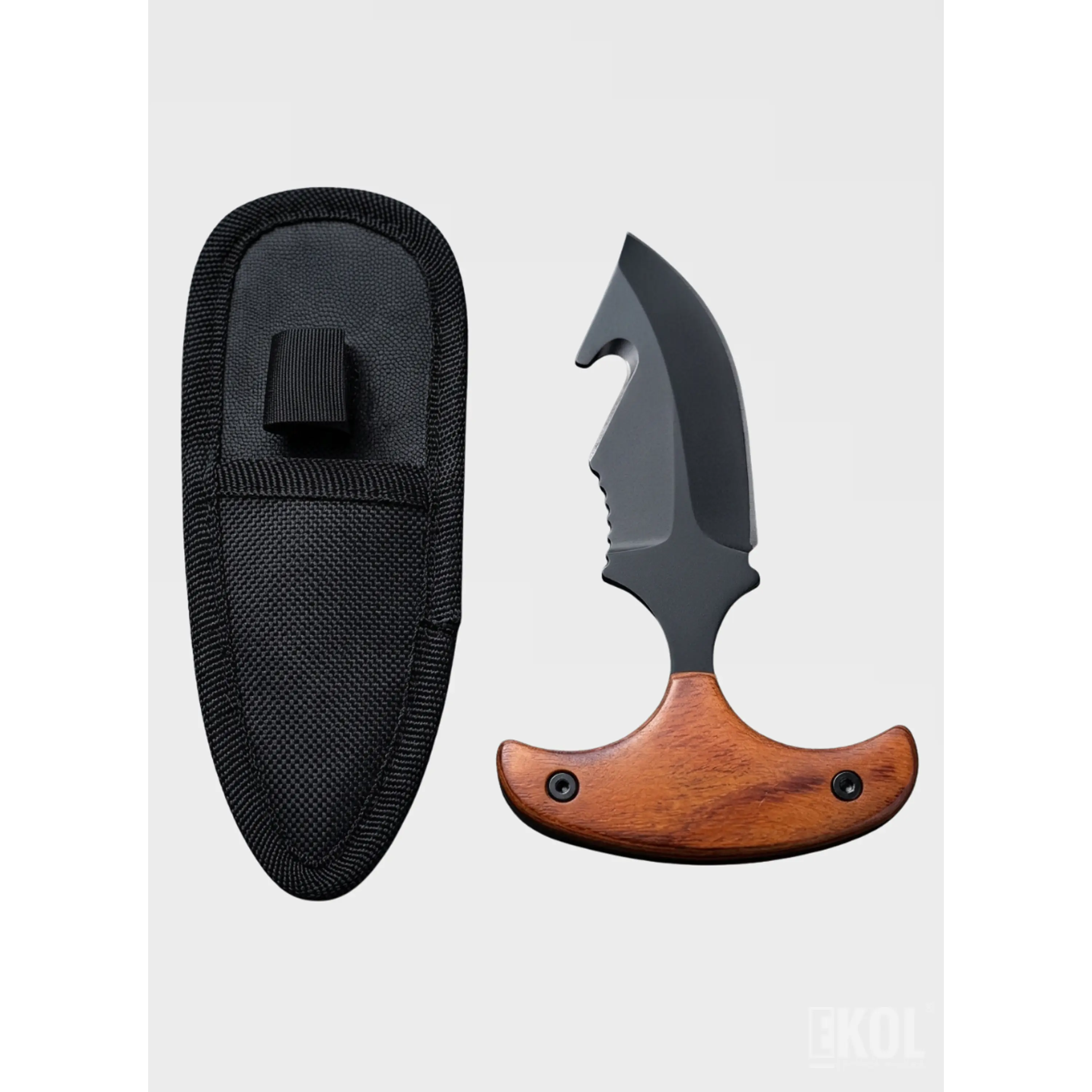 Cuchillo Push Dagger Táctico 15cm - Manopla De Cuello Con Funda 3