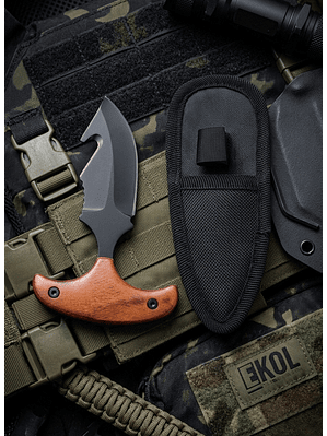Cuchillo Push Dagger Táctico 15cm - Manopla De Cuello Con Funda