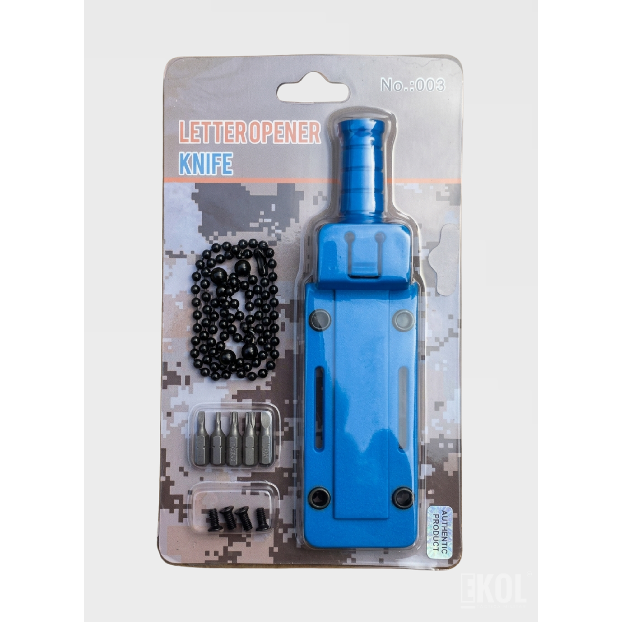 Cuchillo Collar Táctico 12cm | Abrecartas Portátil | EDC Acero Inoxidable 7