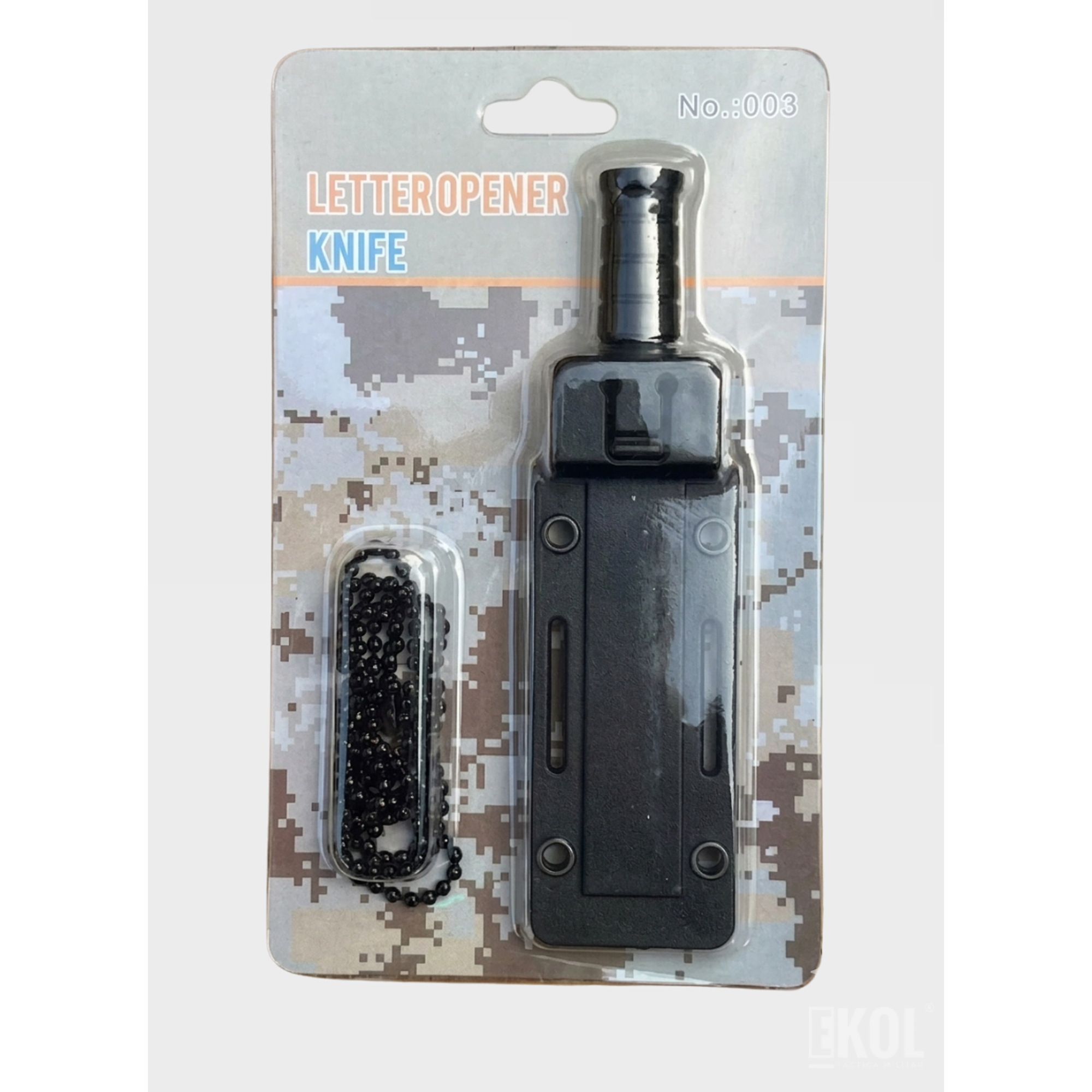 Cuchillo Collar Táctico 12cm | Abrecartas Portátil | EDC Acero Inoxidable 9