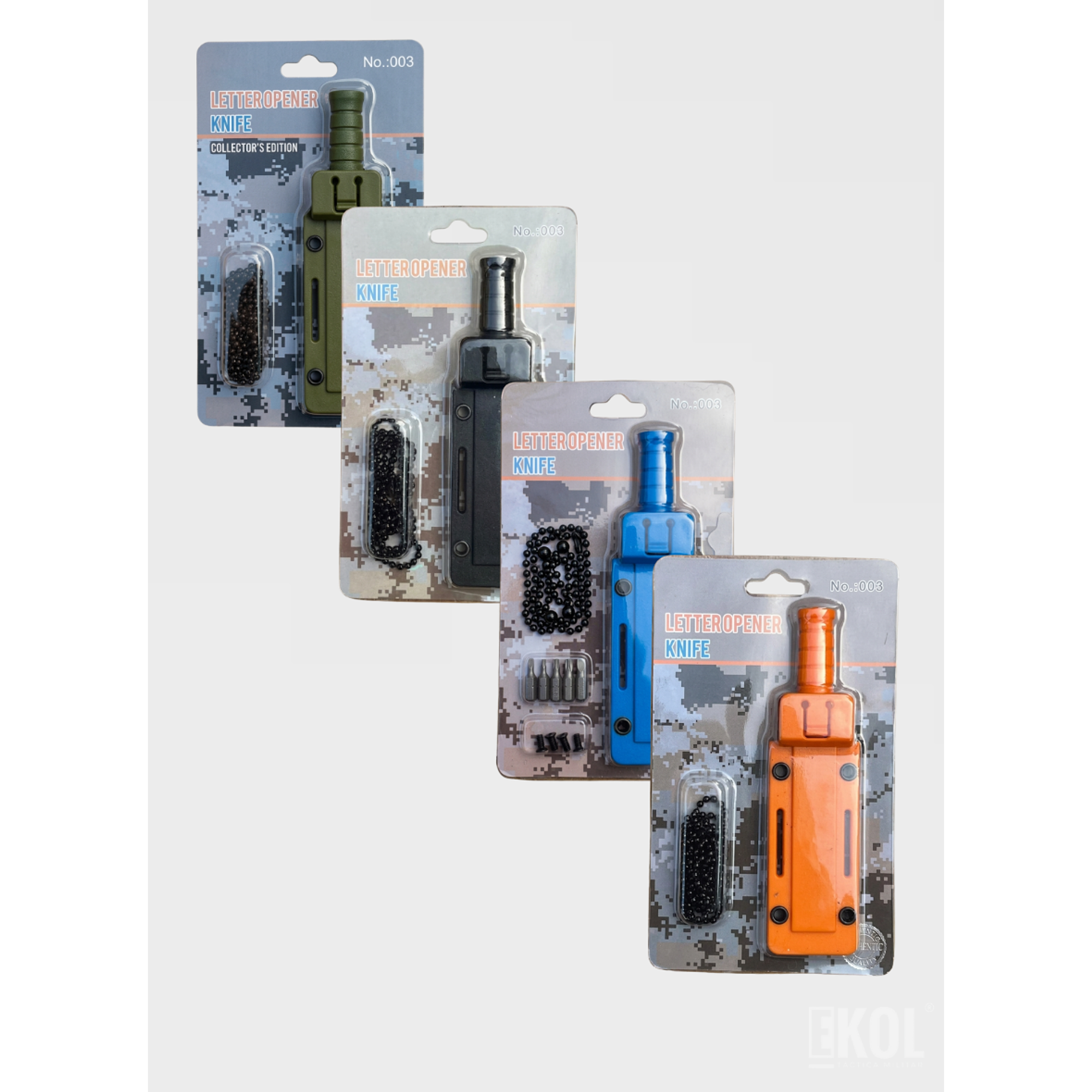 Cuchillo Collar Táctico 12cm | Abrecartas Portátil | EDC Acero Inoxidable 11