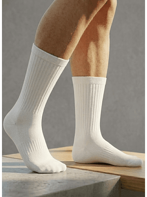 Pack (03) Calcetines Deportivos Basicos Largos Athletic Socks
