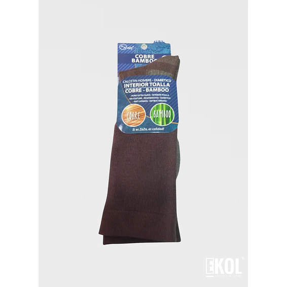 Calcetínes Cobre Bamboo Zaza Puño Extra Suave Interior Toalla Diabético 3