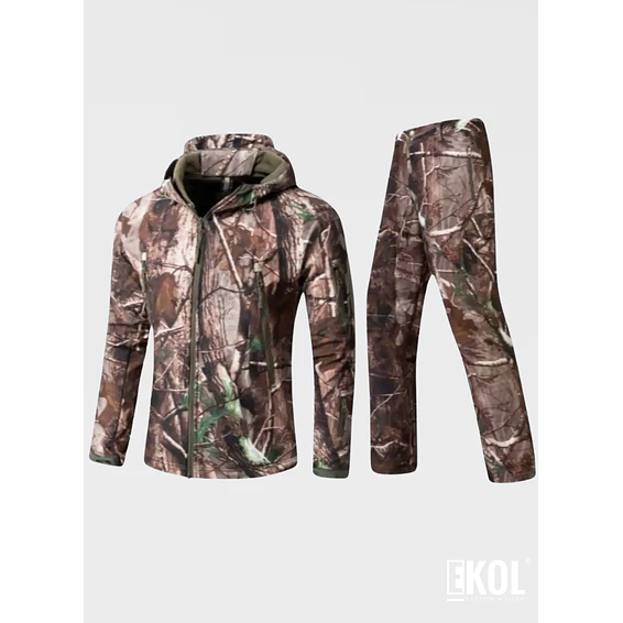 Conjunto Caza Softshell Repelente Agua Chaqueta + Pantalon 2