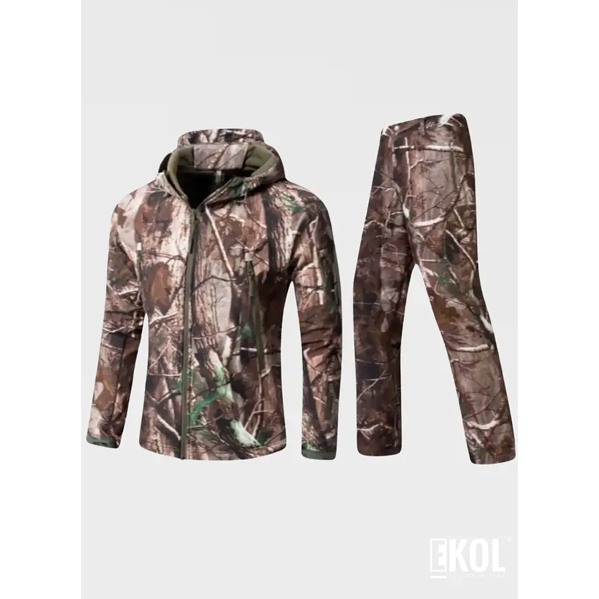 Conjunto Caza Softshell Repelente Agua Chaqueta + Pantalon 2