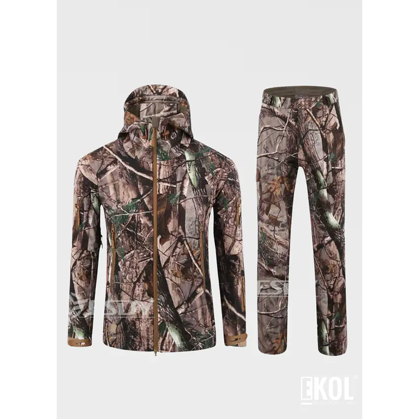 Conjunto Caza Softshell Repelente Agua Chaqueta + Pantalon 4