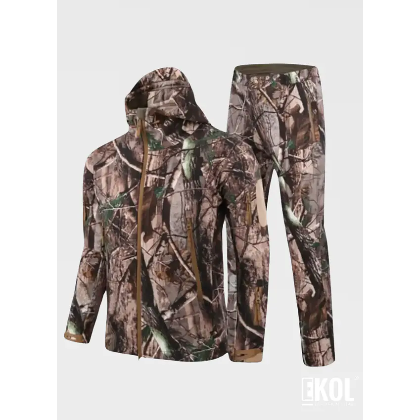 Conjunto Caza Softshell Repelente Agua Chaqueta + Pantalon 5