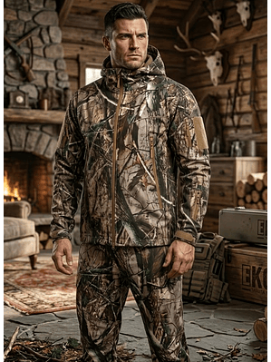 Conjunto Caza Softshell Repelente Agua Chaqueta + Pantalon