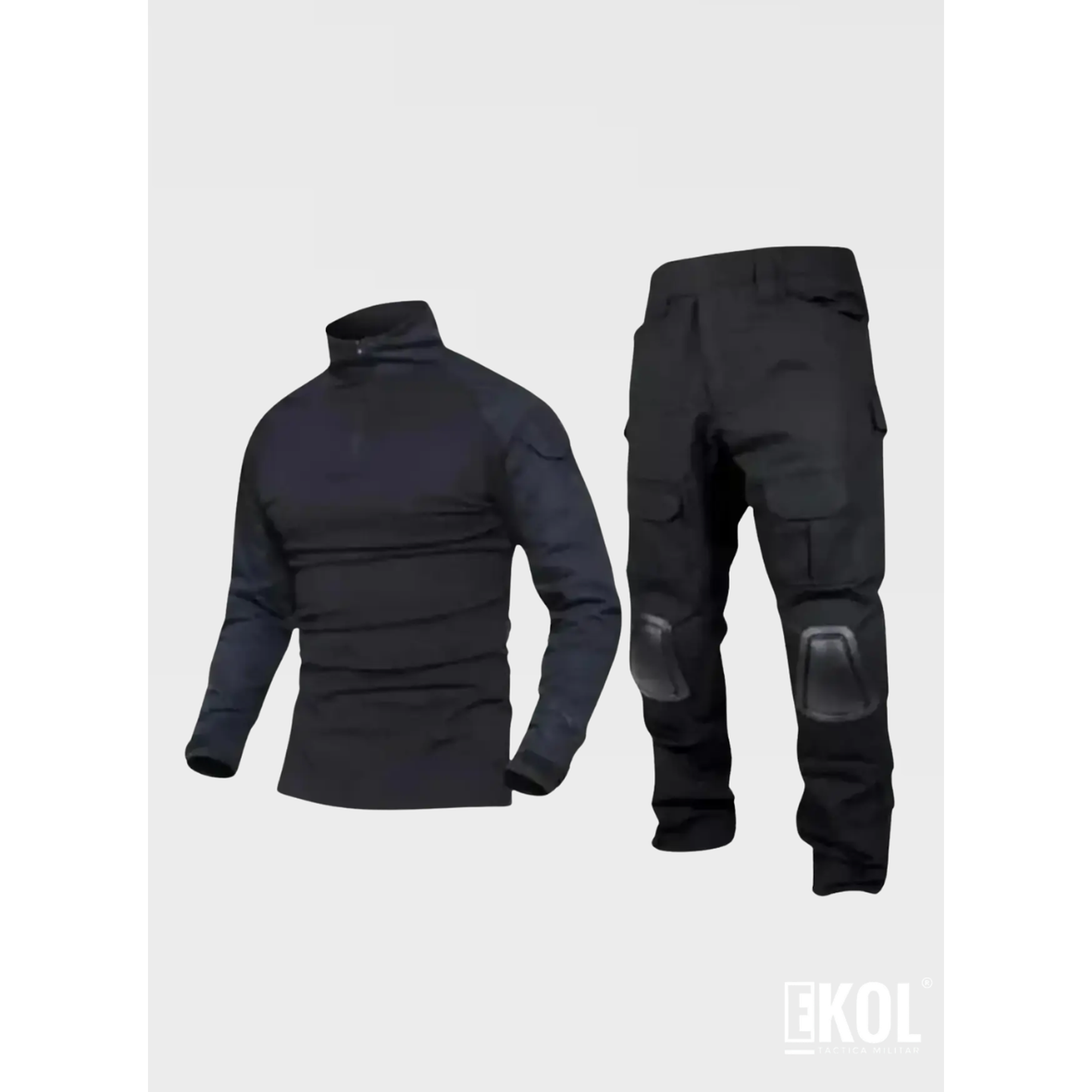 Tenida Comando Militar Tactico Polera + Pantalon + Rodilleras 4