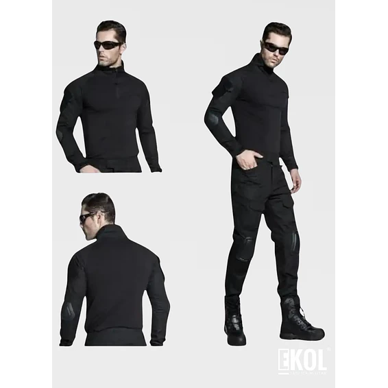 Tenida Comando Militar Tactico Polera + Pantalon + Rodilleras 3