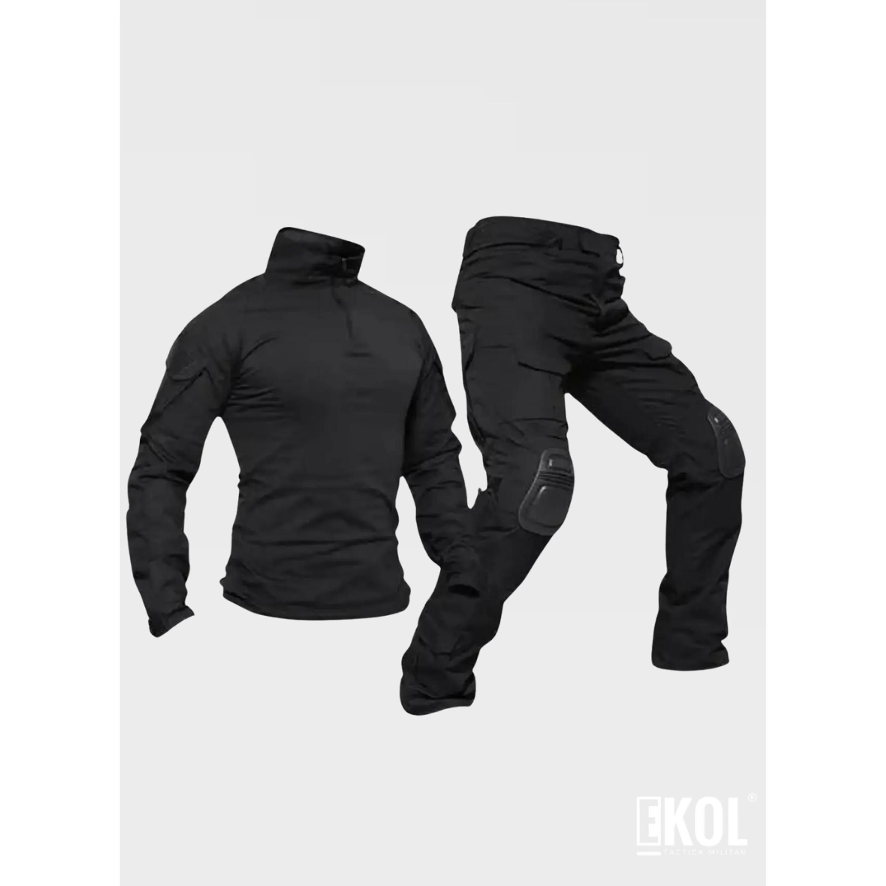 Tenida Comando Militar Tactico Polera + Pantalon + Rodilleras 2