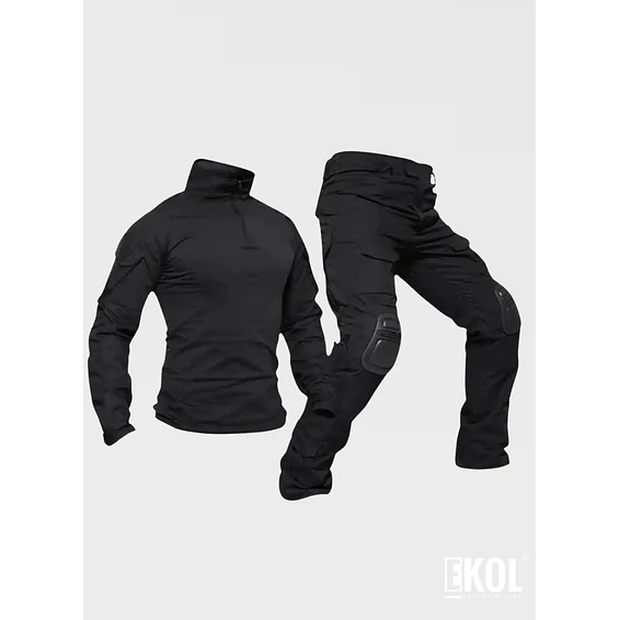 Tenida Comando Militar Tactico Polera + Pantalon + Rodilleras 2