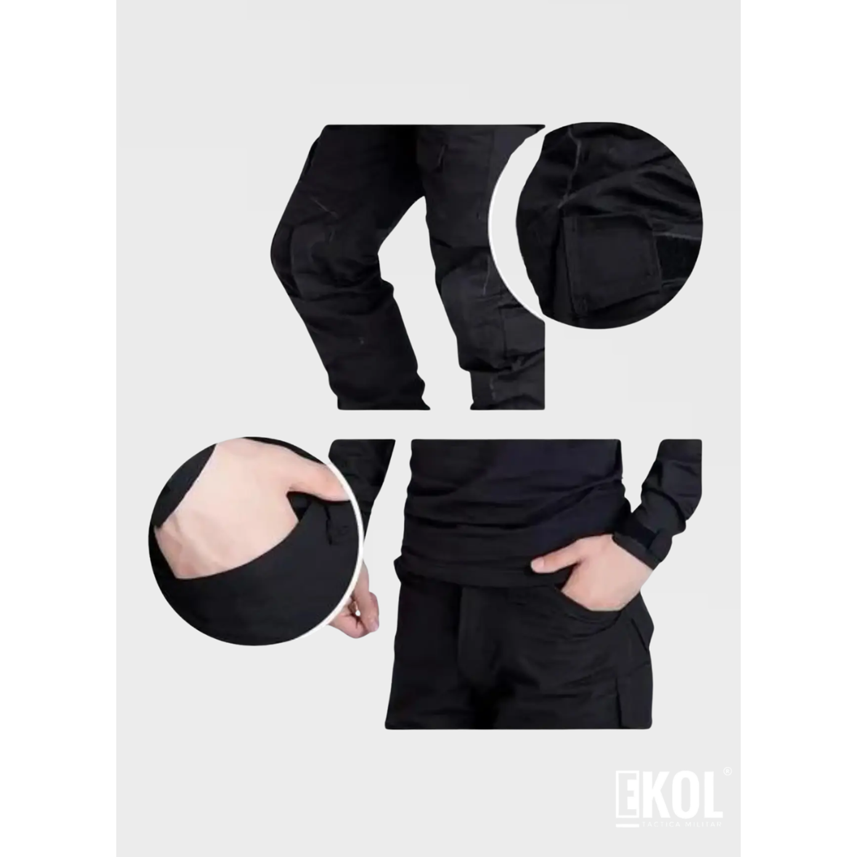 Tenida Comando Militar Tactico Polera + Pantalon + Rodilleras 5