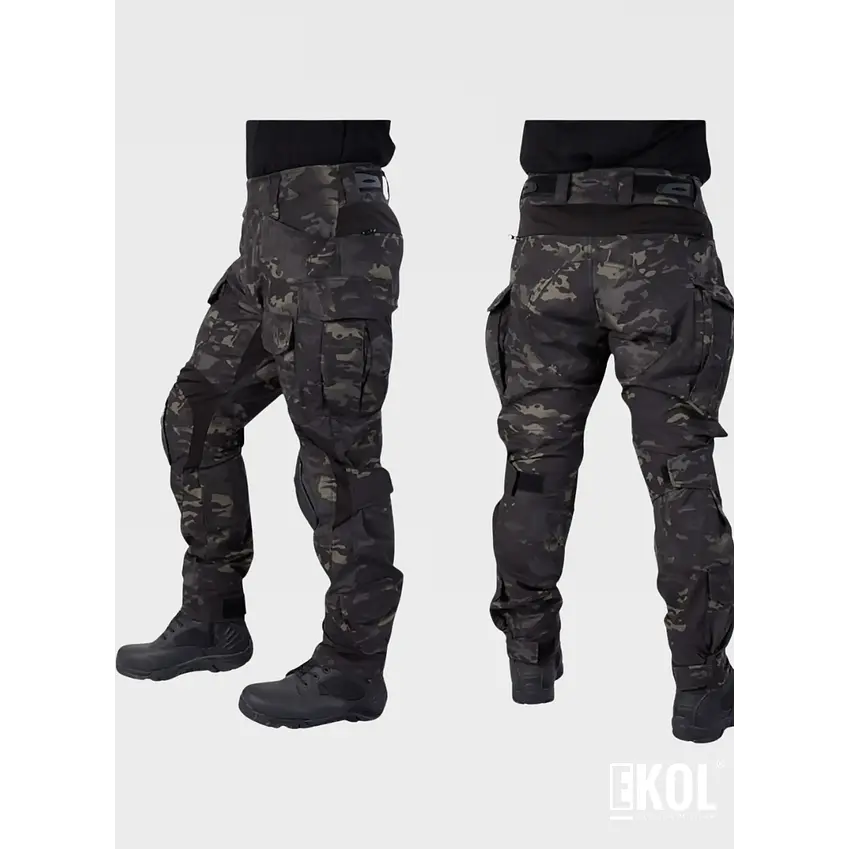 Tenida Completa Militar Tactico Polera + Pantalon + Rodilleras  3