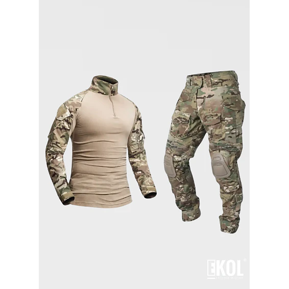 Tenida Completo Militar Tactico Polera + Pantalon + Rodilleras 2