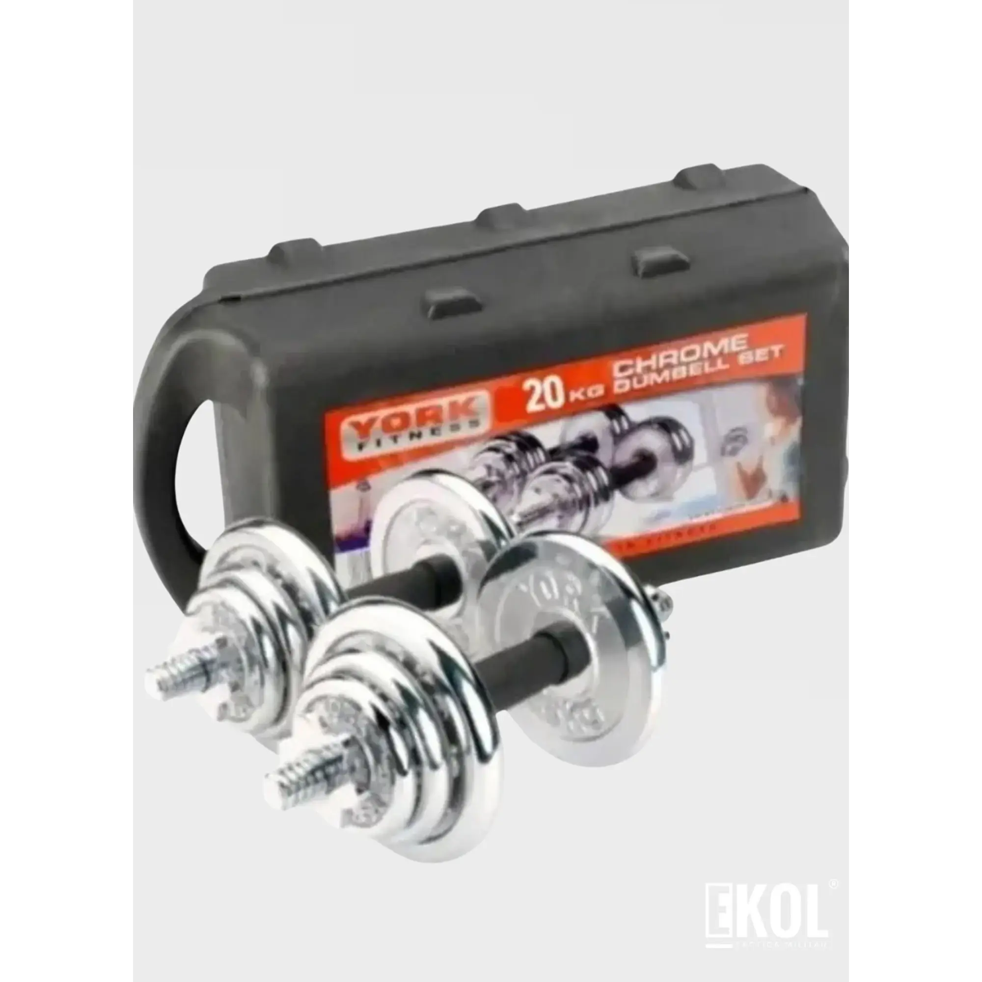 Set Mancuerna pesas Ajustables 20kg  Acero Cromado 2