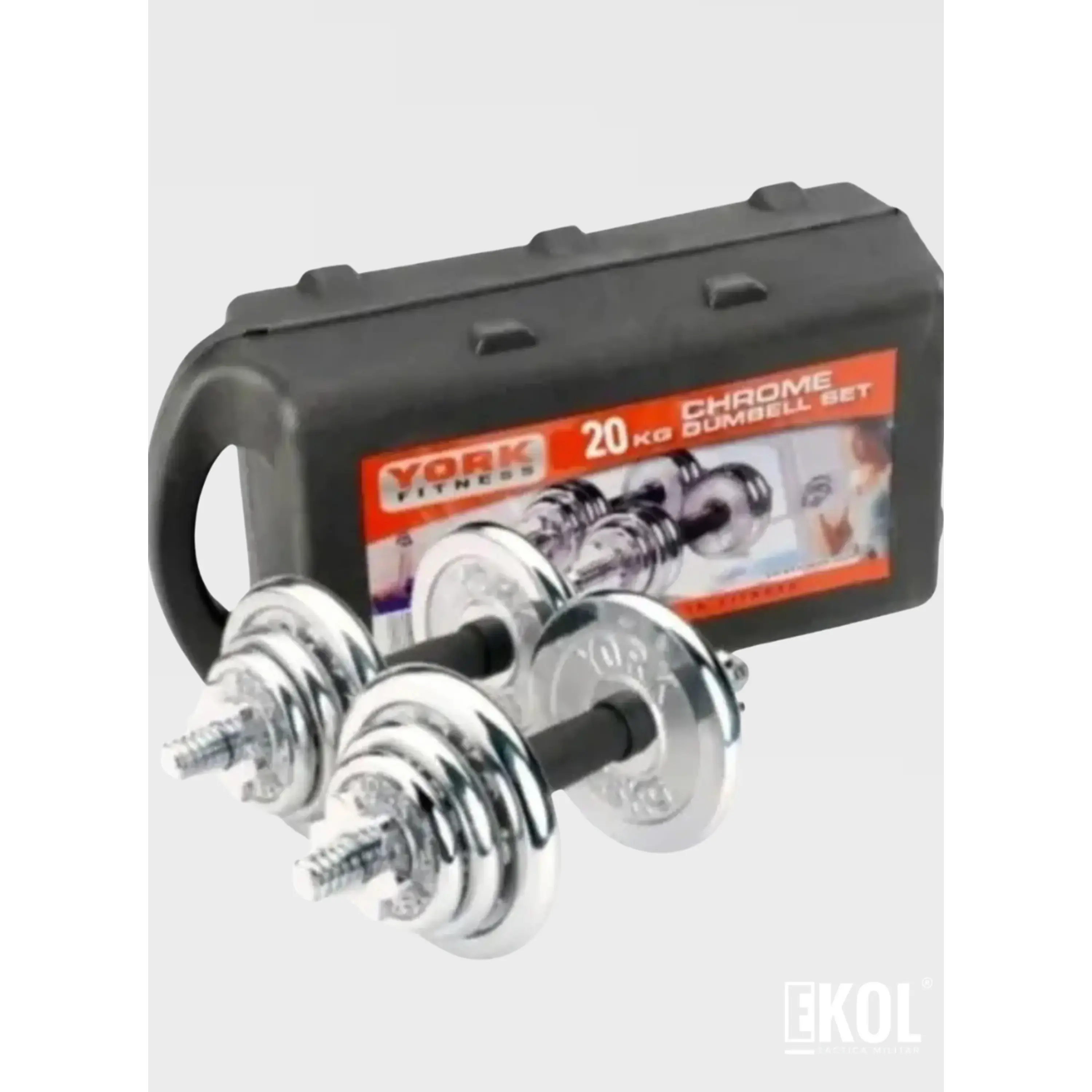 Set Mancuerna pesas Ajustables 20kg  Acero Cromado 2