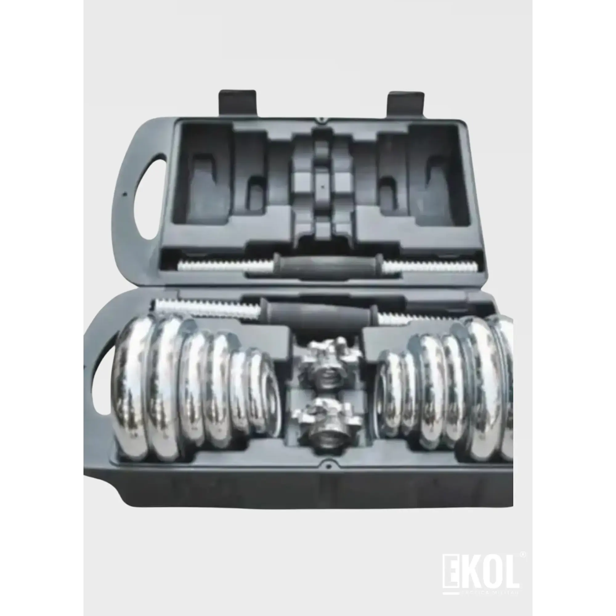 Set Mancuerna pesas Ajustables 20kg  Acero Cromado 3